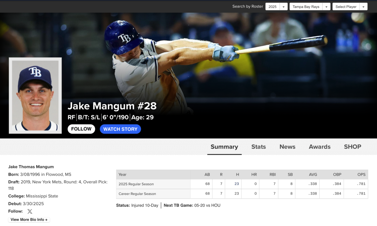 Courtesy Tampa Bay Rays and MLB.com